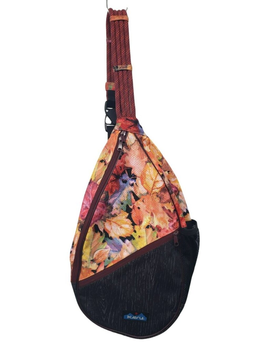 Kavu Paxton Leaf Print Rope Strap Backpack Pack Camping Hiking Girly Colorful